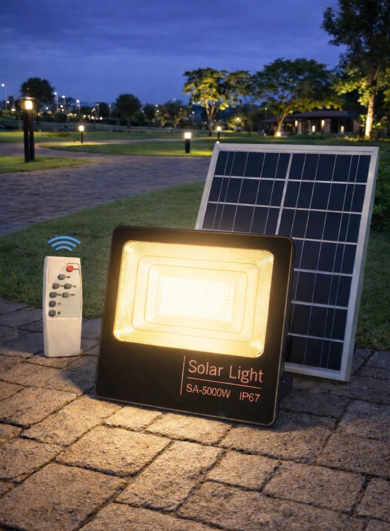 AL THURAYAT High-brightness solar floodlight with independent panel, waterproof solar lamp 5000 W with high power and wide illumination that easily covers larger areas, the ideal solution for lighting gardens and entrances. - Image 5